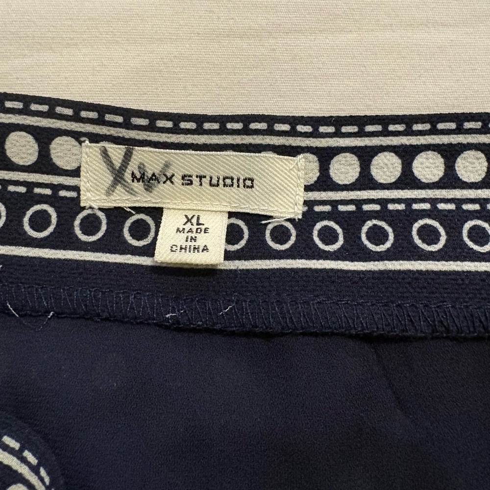 Max Studio Navy Wrap Skirt - Picture 6 of 11